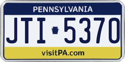 PA license plate JTI5370