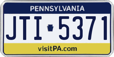 PA license plate JTI5371