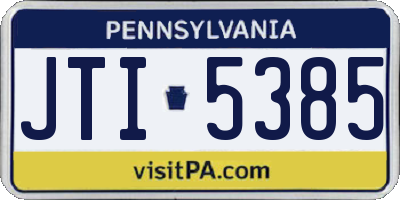 PA license plate JTI5385