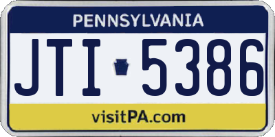 PA license plate JTI5386