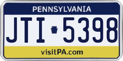 PA license plate JTI5398