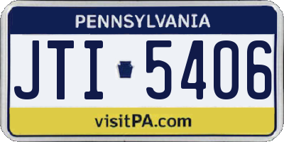 PA license plate JTI5406