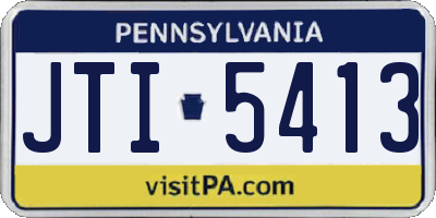 PA license plate JTI5413