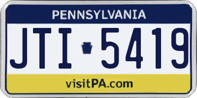 PA license plate JTI5419