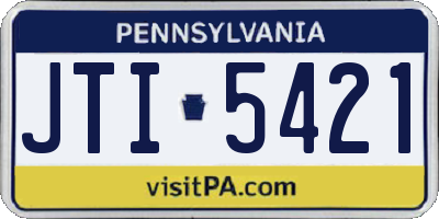 PA license plate JTI5421