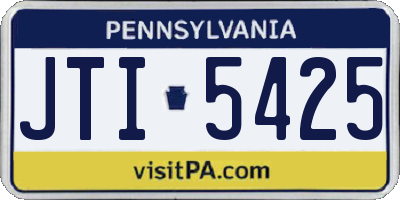 PA license plate JTI5425