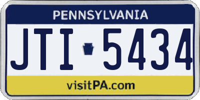 PA license plate JTI5434
