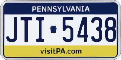 PA license plate JTI5438