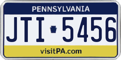 PA license plate JTI5456