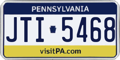 PA license plate JTI5468