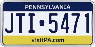 PA license plate JTI5471
