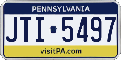 PA license plate JTI5497