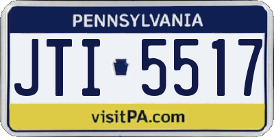 PA license plate JTI5517