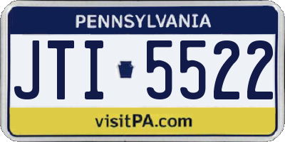 PA license plate JTI5522