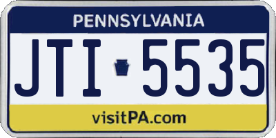 PA license plate JTI5535