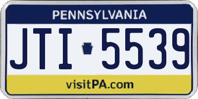 PA license plate JTI5539
