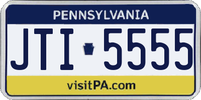 PA license plate JTI5555
