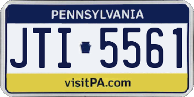 PA license plate JTI5561