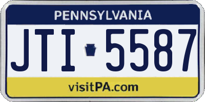 PA license plate JTI5587