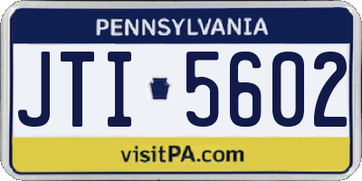 PA license plate JTI5602