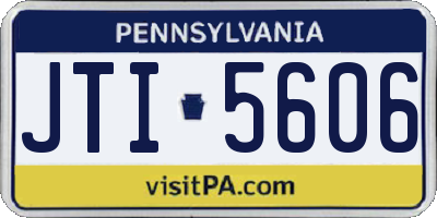 PA license plate JTI5606