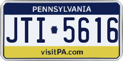 PA license plate JTI5616