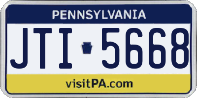 PA license plate JTI5668