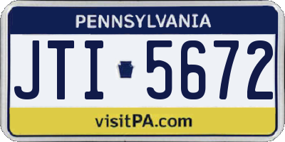 PA license plate JTI5672