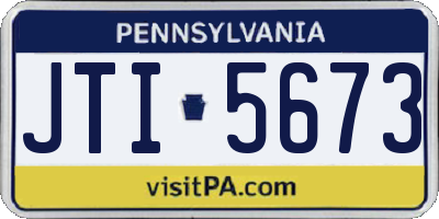 PA license plate JTI5673