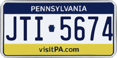 PA license plate JTI5674