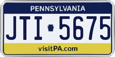 PA license plate JTI5675
