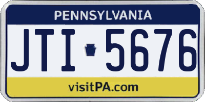 PA license plate JTI5676