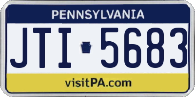 PA license plate JTI5683