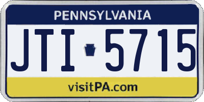 PA license plate JTI5715