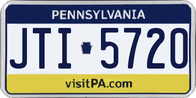 PA license plate JTI5720