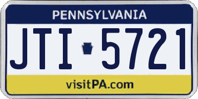 PA license plate JTI5721
