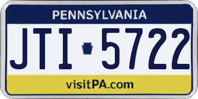 PA license plate JTI5722