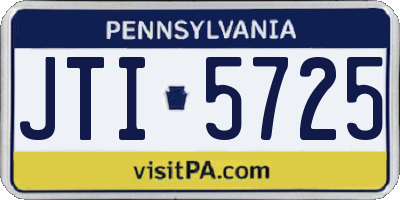 PA license plate JTI5725