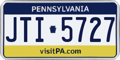 PA license plate JTI5727