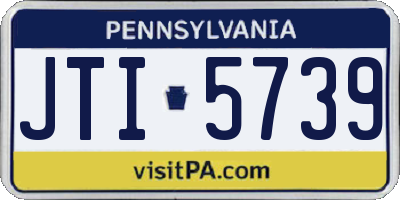 PA license plate JTI5739