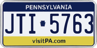 PA license plate JTI5763