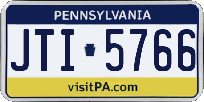 PA license plate JTI5766
