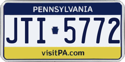 PA license plate JTI5772