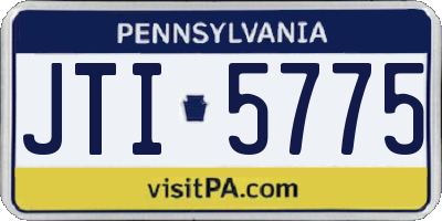 PA license plate JTI5775