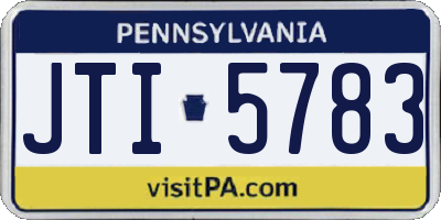 PA license plate JTI5783