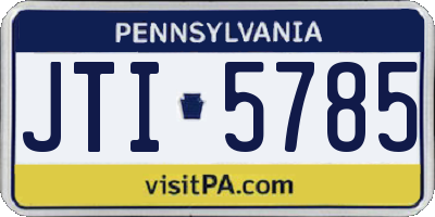 PA license plate JTI5785