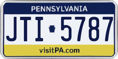 PA license plate JTI5787