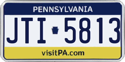 PA license plate JTI5813