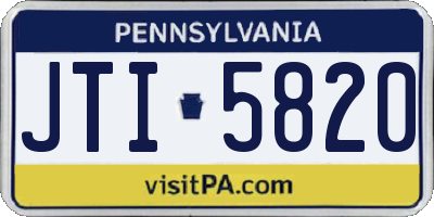 PA license plate JTI5820