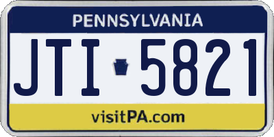 PA license plate JTI5821